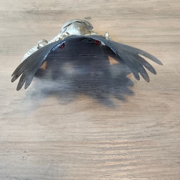 Vintage Mexican Tin Metal Mask with Beaded Eyes Folk Art Primitive Style Tribal - Picture 8 of 9